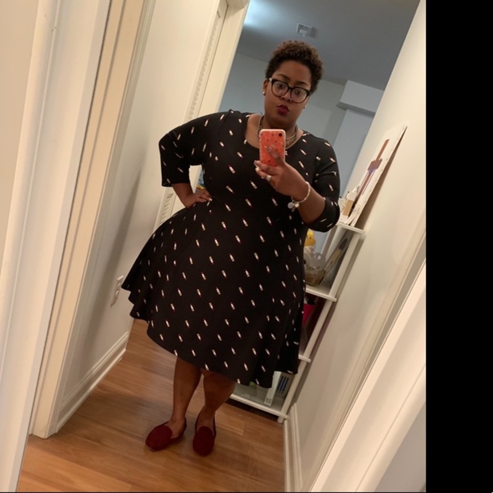 Ashley Nell Tipton Lipstick Print Dress
